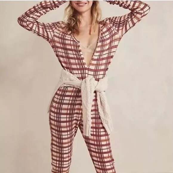 Free People Other - Free People Intimately Free Home Alone Long Johns in beige XS $98.00 price NWT